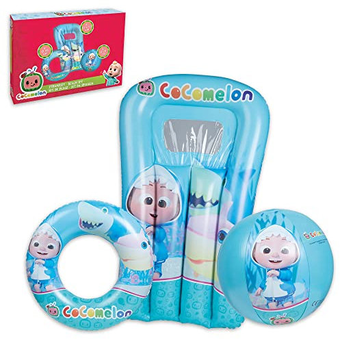 Smart-Planet Strandset Cocomelone - Luftmatratze Wasserball Schwimmring Coco Melone Strandspielzeug für Pool und Meer - aufblasbar Pool Spielzeug Kinder