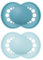 MAM Original Schnuller im 2er-Set, zahnfreundlicher Baby Schnuller aus nachhaltigen & bio-erneuerbaren Materialien, Sauger aus MAM SkinSoft Silikon, mit Schnullerbox, 16+ Monate, blau/hellblau
