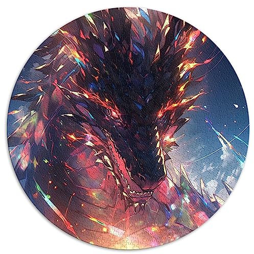 Anime-Drachen-Puzzle, 1000 Teile, für Erwachsene, runde Puzzles, tolles Geschenk für Erwachsene (67,5 x 67,5), 1000 Teile