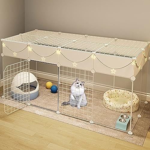 XIAOZHUANGXIONG Parc for Chat Interieur, Parc for Chiens Enclos en Métal for Chiot Rongeur Lapin avec Porte 63 cm de Hauteur (Size : 4a)