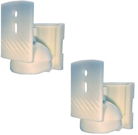 Support Mural Universel pour Haut-parleurs, Cornets, balfes, supporte Plus de 3 kg, Rotation à 180 °, Inclinaison à 80 °, Distance Murale de 58 mm, pour systèmes de cinéma Maison 2.1 (Blanc x2)