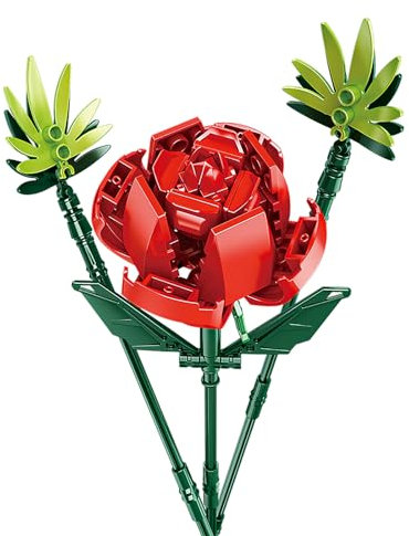 OSDUE Bouquet di Fiori, Albero Bonsai, Set Collezione Botanica Piante Artificiali, Set di Costruzioni Giocattolo per Adulti Bambini, Regali San Valentino di Natale