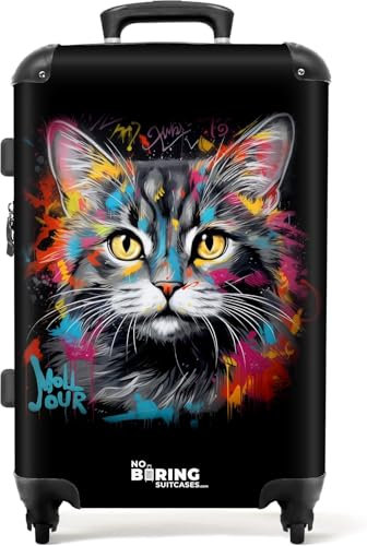 NoBoringSuitcases.com Handgepäck Koffer mit Rollen - Hartschalenkoffer, Trolley Mittelgroß/Groß/Klein, TSA Schloss, Graffiti-Druck