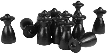 Spieltz Schwarze Spielfiguren Personen mit Hut 13/26 mm - Halmakegel aus Holz für Brettspiele, Made in Germany, viele Farben verfügbar, (Schwarz, 100 Stück)