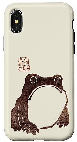 iPhone X/XS Grumpy Japanese Frog Cute Cottagecore Frogie Case