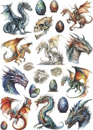 Dragon Collection Rice Paper, 11,5 x 16 Zoll - für Decoupage Furniture Crafts