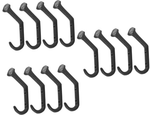 Amosfun 12 Stk Gebogener Nagelhaken aus Gusseisen Kleiderbügel Tor Wandtürhaken dekorativer Wandhaken Hutaufhänger für die Wand Kleiderständer Wandhaken dekorativ Schirmhalter Huthaken