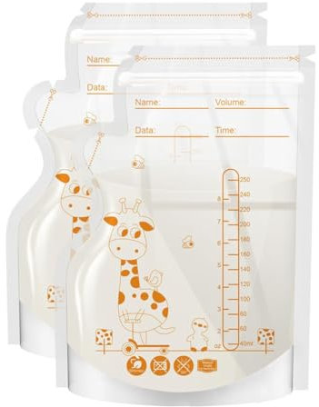 UEAVOID Pack de 30 Sac de Stockage de Lait Maternel, Sachets Pour L'allaitement, Sacs de Congélation et Conservation Du Lait Pré-Stérilisés, Poche Lait Maternel, Congélation Sac