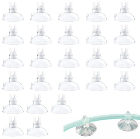 SEMINISMAR 25 Pezzi Acquari Ventosa Supporti,30mm Acquari Ventose Trasparente,Acquario Ventosa per Vetro,Serbatoio di Pesce Ventosa,Ventose per Acquari,Acquario Ventosa Clip,Acquari Ventose Versatili