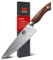 SHAN ZU Cuchillo de chef Cuchillo de cocina fabricado con núcleo de acero en polvo americano S35VN 20CM Cuchillos afilados fabricados con 5 capas de acero compuesto con mango ergonómico
