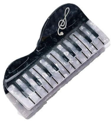 Haarklammern für Damen, hochwertige Klaviermusik-Haarspangen, Haarklammern für Damen, dünnes, dickes, lockiges Haar, rutschfest, starker Halt, Kiefer-Haarschmuck, Schwarz