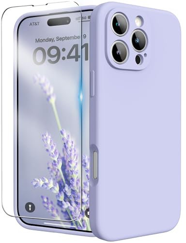 INGIDO for iPhone 16 Pro Case, Liquid Silicone Case with Camera Protection Soft Gel Rubber Cover with Microfiber Lining Shockproof Protective Phone Case for iPhone 16 Pro 6.3 (Lilac)