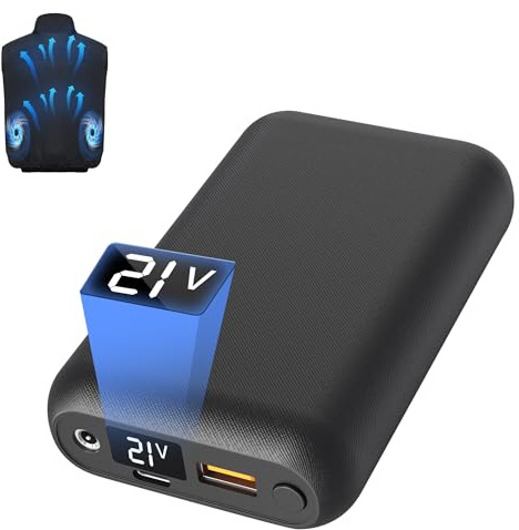 20000mAh Battery Pack for Cooling Fan Vest Jacket Coat Pants, 21V Fan Clothing Replacement Battery Pack