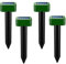 4X Répulsif Anti Taupes, Solaire,Ultrason,ultrasons borne pour Taupes, Serpents campagnols Gophers et Autres Répulsif -Square