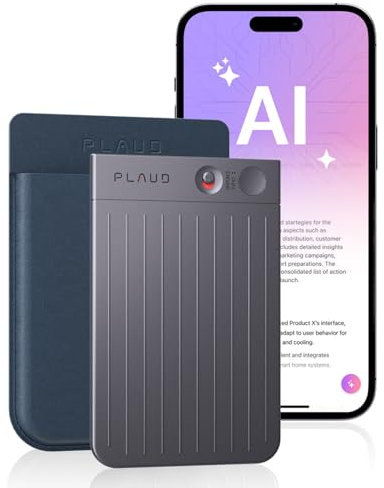 Plaud Note AI Voice Recorder Device/Dictaphone w/Case App Control AI Transcribe & Summarize Support 112 Languages 64GB Digital Audio Recorder for Lectures Meetings Calls