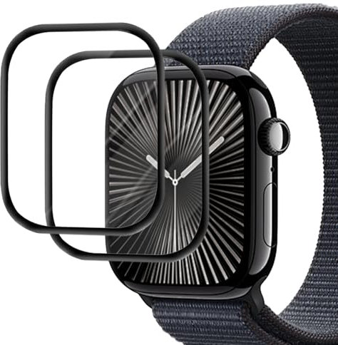 2 Pièces Verre Trempé Protection Écran pour Apple Watch Series 10 42mm, Film Protection Ultra HD 3D Couverture Complète, Anti-Rayures, Anti-Traces, Haute Sensibilité, Installation Facile Sans Bulle