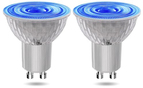 BrightWish 2 Stück GU10 LED Blau 5W Spot Licht – Nicht Dimmbar, 230V GU 10 LED Lampe für Dekoration, Blaues Licht