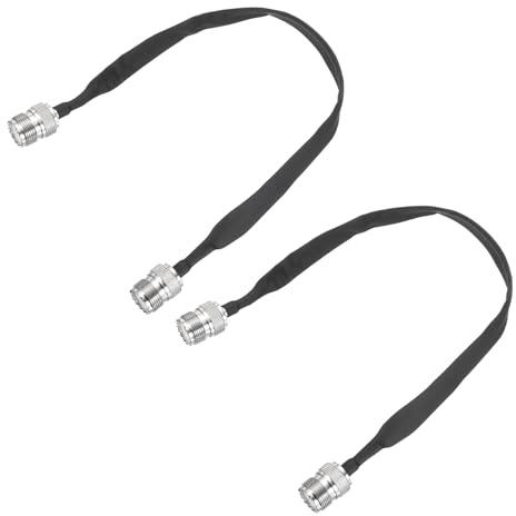 sourcing map Cavo coassiale piatto pass-through per porta/finestra, con UHF femmina a femmina, cavo coassiale piatto da 30 cm, prolunga per antenna router, confezione da 2