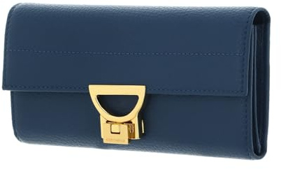 Coccinelle Leder Geldbörse Arlettis Wallet Grained Leather Deep Blue blau
