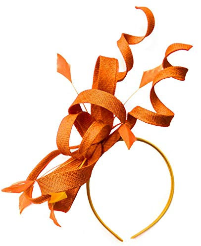 Caprilite Sinamay Haarreif, Wirbel-Fascinator für Damen, Hochzeit, Ascot Races, Orange