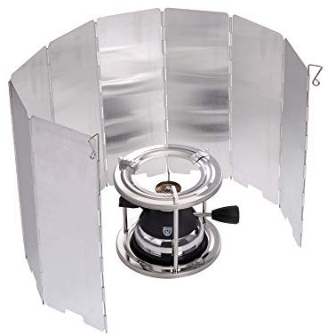 GRÄWE Windschutz für Camping Gaskocher, Faltwindschutz aus Aluminium, faltbar