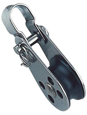 HAMBURGER TAUWERK-FABRIK EST. 1901 2 Stück Umlenkrollen/Blöcke mit Schäkel aus Edelstahl V4A - Rollen aus Nylon und Gleitlager für max. 6mm Seil-Durchmesser