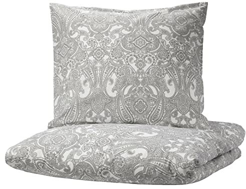 IKEA JÄTTEVALLMO Bettwäsche Sets Grau Blau Rosa 140 155 200 240cm (140x200cm Kissen 80x80cm, Grau)