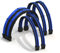 LINKUP - 30cm Super Soft and Flexible PSU Cable Extension Sleeved Custom Mod GPU PC Braided w/Comb Kit | 1 x 24 P (20+4) | 2 x 8 P (4+4) CPU | 2 x 8 P (6+2) GPU set | 300mm - BlackBlue