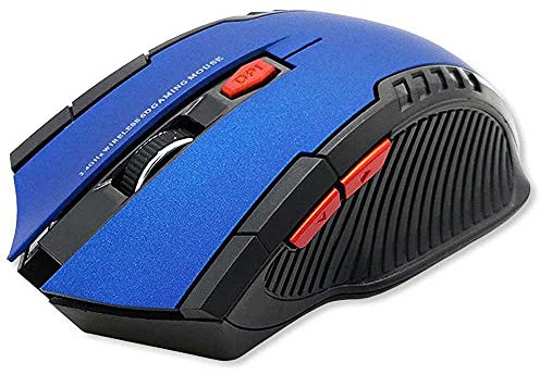 OcioDual USB 2.0 Cordless Wireless Mouse GF2429 Blau Kabellos Maus Optischer Sensor 6 Tasten 800 1600 DPI Empfänger Funkmaus