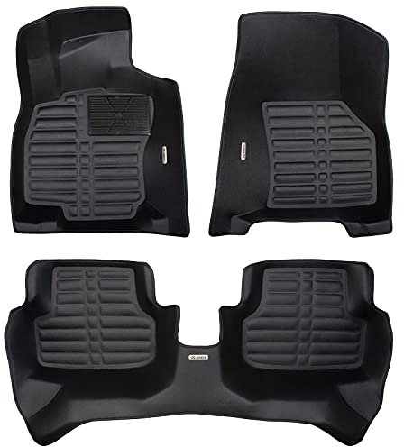 XMATS Premium Leder Fußmatten Set für VW Polo 5 2008-2017 | Luxus Design Automatten mit hohem Rand