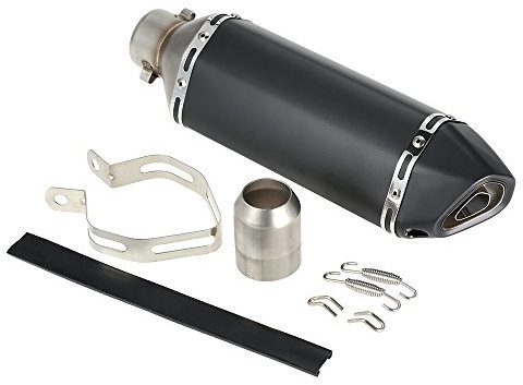 Shkalacar Pot d'échappement universel pour moto, petit embout hexagonal modifié, 38 à 51 mm, avec accessoires de montage, adapté pour motos, VTT