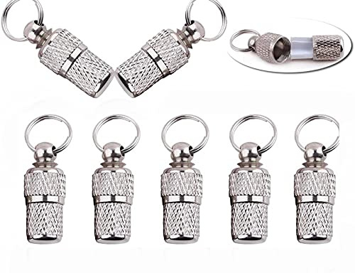 Young Wolf Lot de 8 petites médailles d'identification en acier inoxydable pour animal domestique, collier tube anti-perte pour chien, chat, adresse, nom