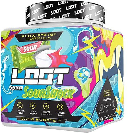 LOOT® Game Booster | Konzentration, Ausdauer, Reaktionsfähigkeit | 50 Servings (400g) mit Koffein & 20 einzigartigen Inhaltsstoffen | Flow-State® Formel | Sour Shock