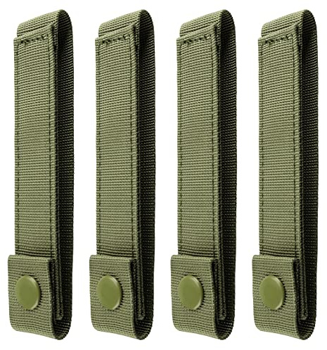 WYNEX Molle Strap 6 Zoll, Taktische Molle Strap Molle Gurtband Riemen Befestigung Snap Strap Nylon Daumen Snap Riemen 4 Packs