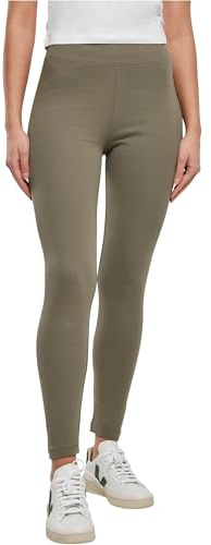 Urban Classics Damen Ladies High Waist Jersey Leggings Olive, 4XL
