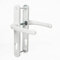 UK Security Supplies - Ensemble de poignées de porte UPVC - Blanc - Levier/levier - 92 mm PZ - Vis de 215 mm - Plaque arrière 245 mm x 32 mm - Poignées de porte en PVC de rechange