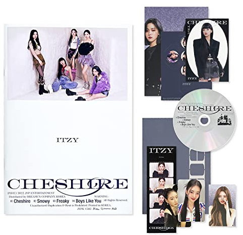 ITZY - [CHESHIRE] (STANDARD - B Version) Fotobuch + Fotokarte + CD-R + Neon-Fotokarte + 4-teiliger Film + Fotowürfel + Durchsichtige Fotokarte + Abzeichen mit 2 Pinknöpfen + 4 zusätzliche Fotokarten