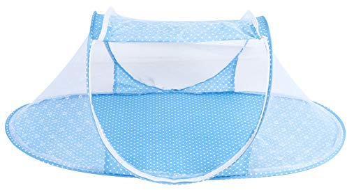 mumisuto Zanzariera per Lettino da Viaggio, Neonati Portatile Tenda Sole Pop Up Pieghevole Culla Bambini Autoportante, con Cerniera Adatta alla Famiglia Viaggi All'Aperto, 105x55cm
