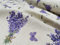 Stoff mit Blumenmuster, Lavendel, Flieder, Schmetterling, Leinenoptik, Heimdekoration, Polsterung, 140 cm breit, Meterware