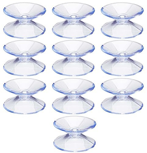 GORGECRAFT 10 Paquete de Ventosas Pequeñas de 30 mm Ganchos de Ventosa de Doble Cara Almohadillas de Ventosa de Plástico Transparente Parachoques de Mesa de Vidrio de PVC Soportes de Ventosa Adhesivo
