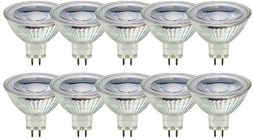 NCC-Licht 10 x LED Glas Reflektor MR16 5W GU5,3 12V 350lm warmweiß 2700K 38° DIMMBAR