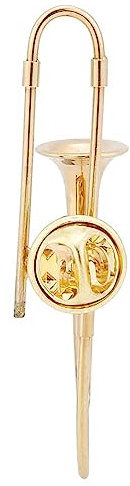 Posaune Posaune Geschenke Vergoldung Einzigartige Vergoldung Musikinstrument Brosche Dekoration mit Box(Posaune) (Posaune)