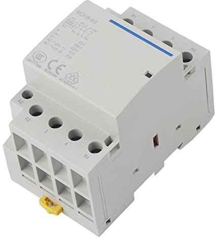 Haushalts-AC-Schütz, 4P 63A, 2NO2NC, 24V/230V Spule | Modulares Kompaktgehäuse mit aufgedrucktem Schaltplan, vereinfacht die Montage im Verteilerkasten Geräusch- und funkenfreies