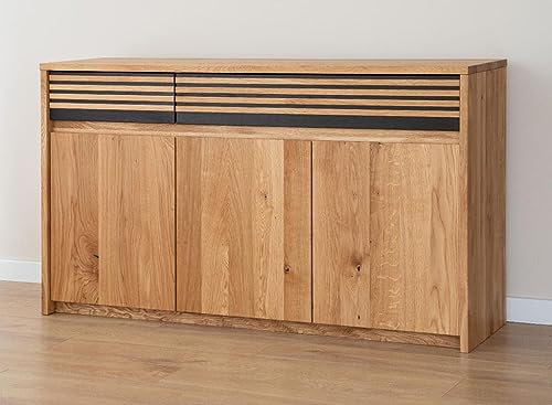 Katmandu Ravello Sideboard Massivholz Eiche, Schwarz