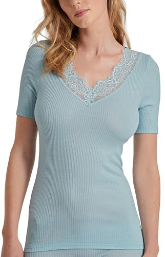 CALIDA Silky Wool Joy T-Shirt Damen, aus Wolle-Seide, für empfindliche Haut, temperaturausgleichend und geruchsneutralisierend