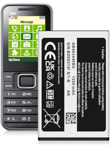 Battery for Samsung C3590, Upgraded [1200mAh] High Capacity AB463446BU Replacement Li-ion Battery for Samsung Mobile Phone GT-C3590 C3590 E250 E900 E1050 E1070 E1190 E1200 E2330 E2530 E3210 I320 M3200