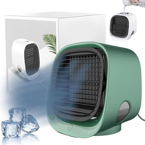 JHDZ Aire Acondicionado Oribreeze,Aire Acondicionado portátil Oribreeze,Nueva actualización Aire Acondicionado de Escritorio Ori Breeze con Ventilador de refrigeración con luz Nocturna,Green