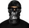 Totenkopf Maske, Horror Schädel-Design Sturmhaube vollgesichtsmaske, Kühl Atmungsaktiv Sonnenschutz Ghost Maske für Halloween-Rollenspiel Radfahren Wandern und Outdoor-Sport, Silber