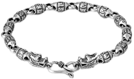 YUBAOLI Silberarmband, Armbänder for Damen, Damen 925 Silber Armband Vintage Feng Shui Perlen Armband Chinesisches Amulett Armband Silber