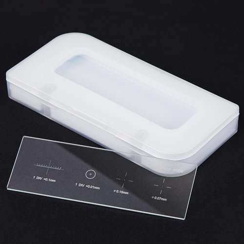 Teenyyou 0.01mm Microscope Reticle Calibration Camera Slide Ruler Cross Stage Micrometer Parts Microscope Calibrating Ruler Slide Micrometer Multifunctional Microscope Measurement Tools